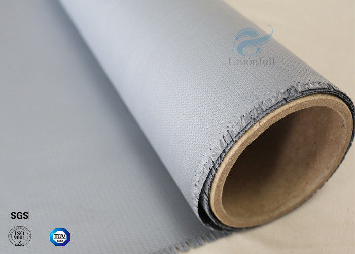 510g Waterproof  260℃ Heat Resistant Gray Silicone Coated Fiberglass Fabric 0.45mm