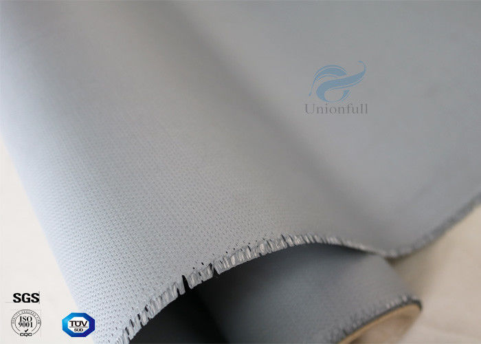 510g Waterproof  260℃ Heat Resistant Gray Silicone Coated Fiberglass Fabric 0.45mm