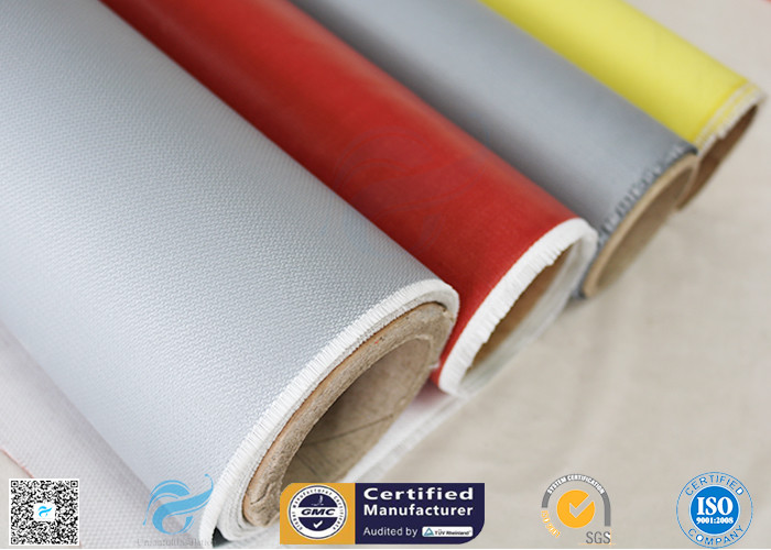 Gray Color 260℃ Alkali Free 4H Stain Weave 590g Silicone Coated Fiberglass Fabric